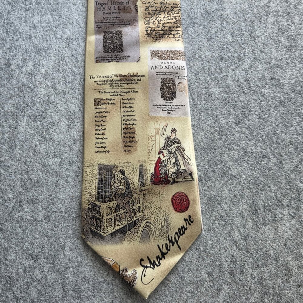 Shakespeare Silk Novelty Tie from Museum Artifacts (4") (WT)